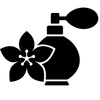 Icône de flacon de parfum avec une fleur, symbolisant une fleur parfumée